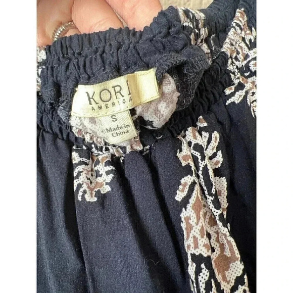 Kori America Womens Navy Blue Floral Off The Shoulder Maxi Dress Size S - Picture 5 of 12